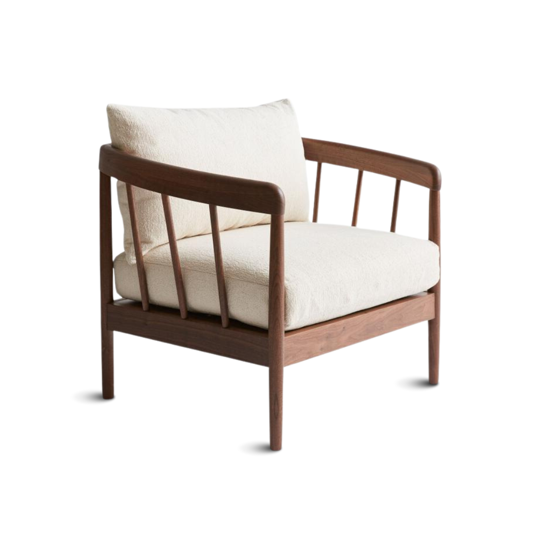 Contemporary armchair Forme featuring organic shapes and sustainable bamboo construction